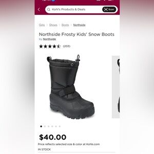 Northside Frosty Kids' Snow Boots | Toddler Insulated Black Shoes | Size 7